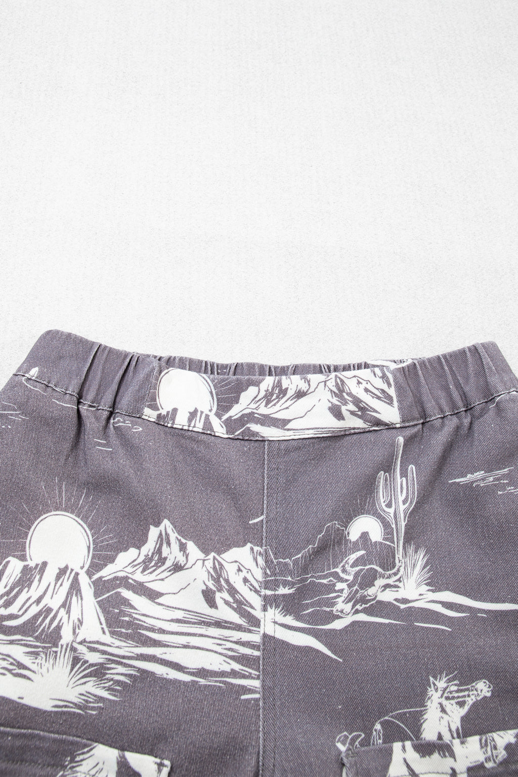 Grey Wild West Riding Vintage Printed Shift Jeans