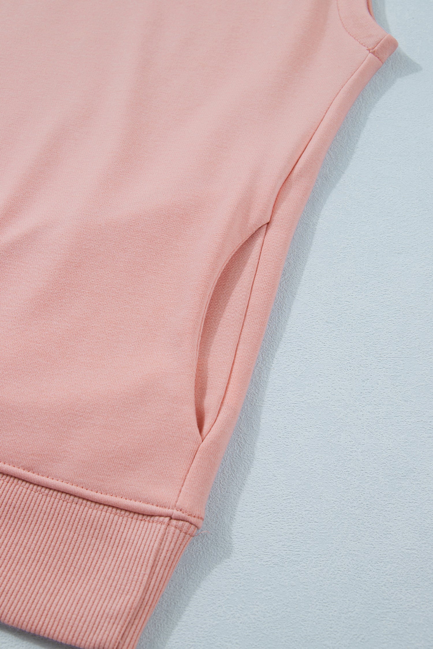Solid Color High Neck Cap Sleeve Loose Top
