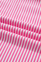 Pink Stripe Oversize Mock Neck Sweatshirt and Shorts Set