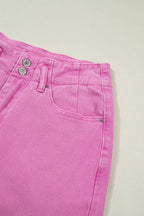 2-Button High Waist Flared Bottom Jeans