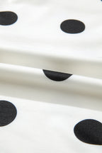 White Plus Size Polka Dot Printed Tank Split Skort 2pcs Outfit