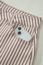 Striped Casual Barrel Jeans