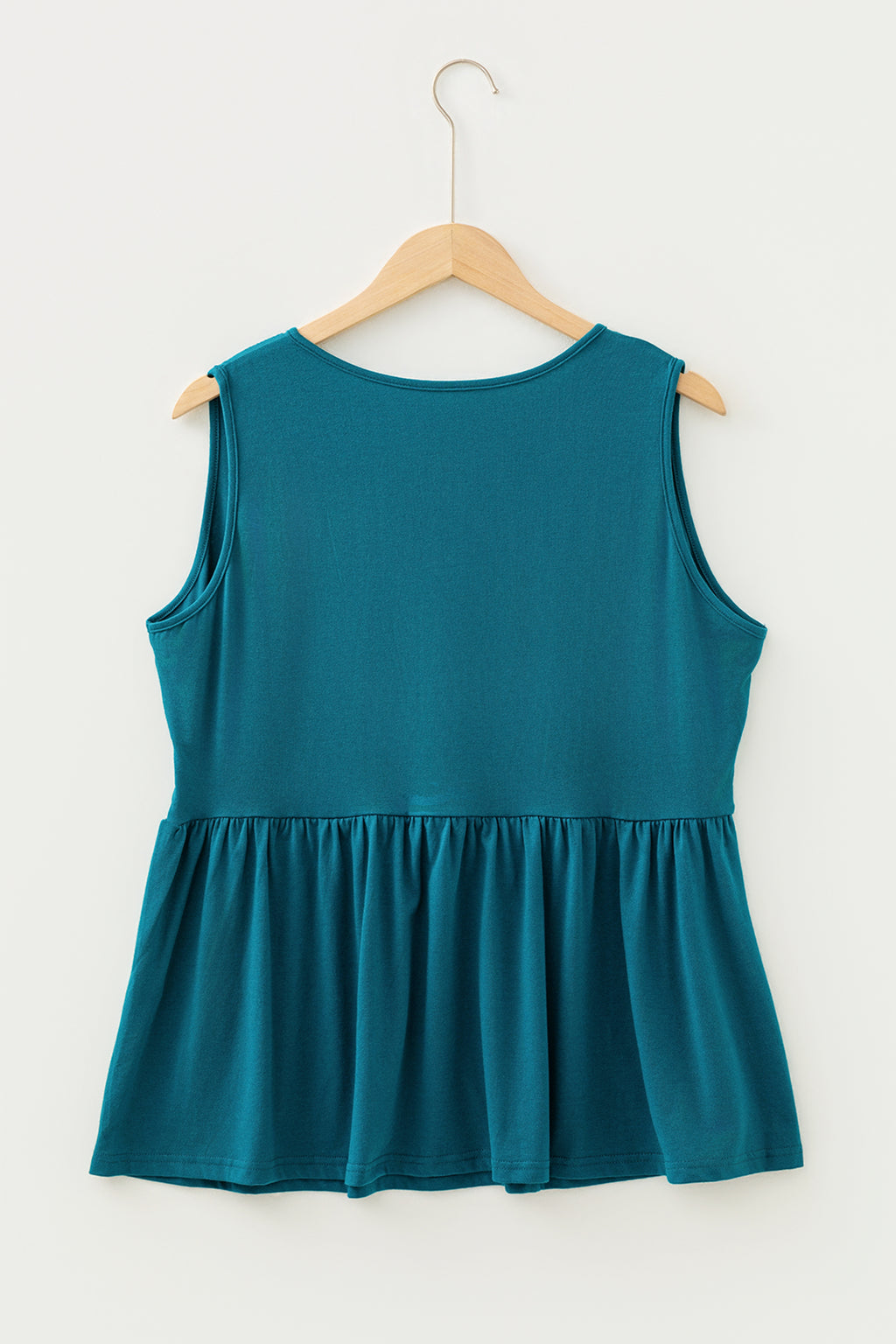 Plus Size Solid Color Bow Tie Peplum Tank Top