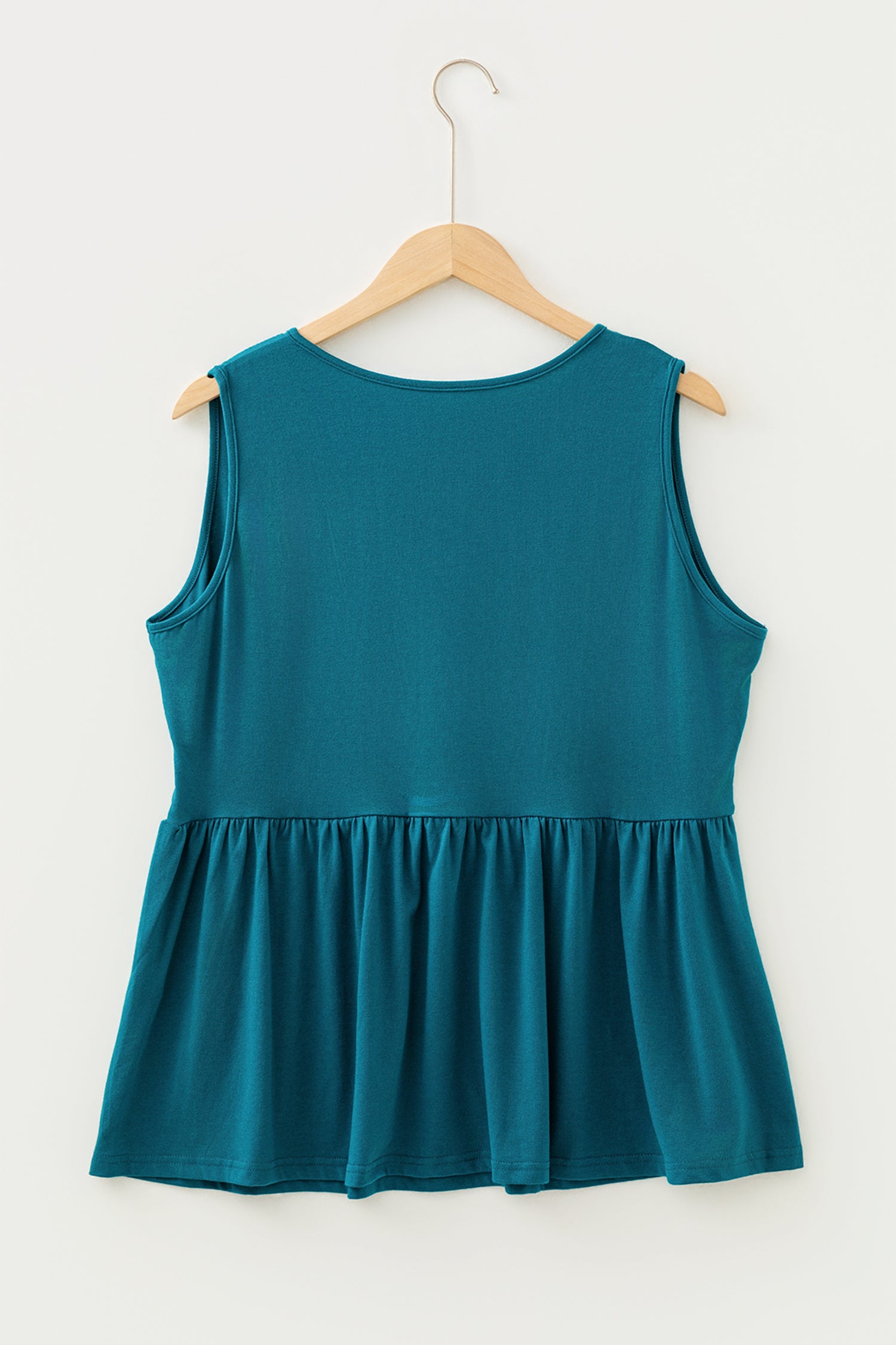 Plus Size Solid Color Bow Tie Peplum Tank Top