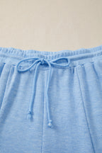Beau Blue Cap Sleeve Matching Top and Jogger Pants Set