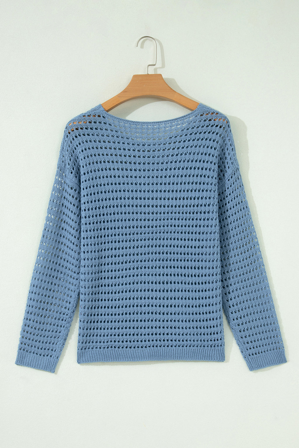 Myosotis Solid Long Sleeve Cut-Out Pullover Sweater