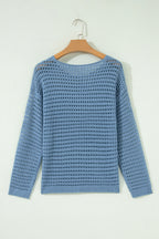 Myosotis Solid Long Sleeve Cut-Out Pullover Sweater