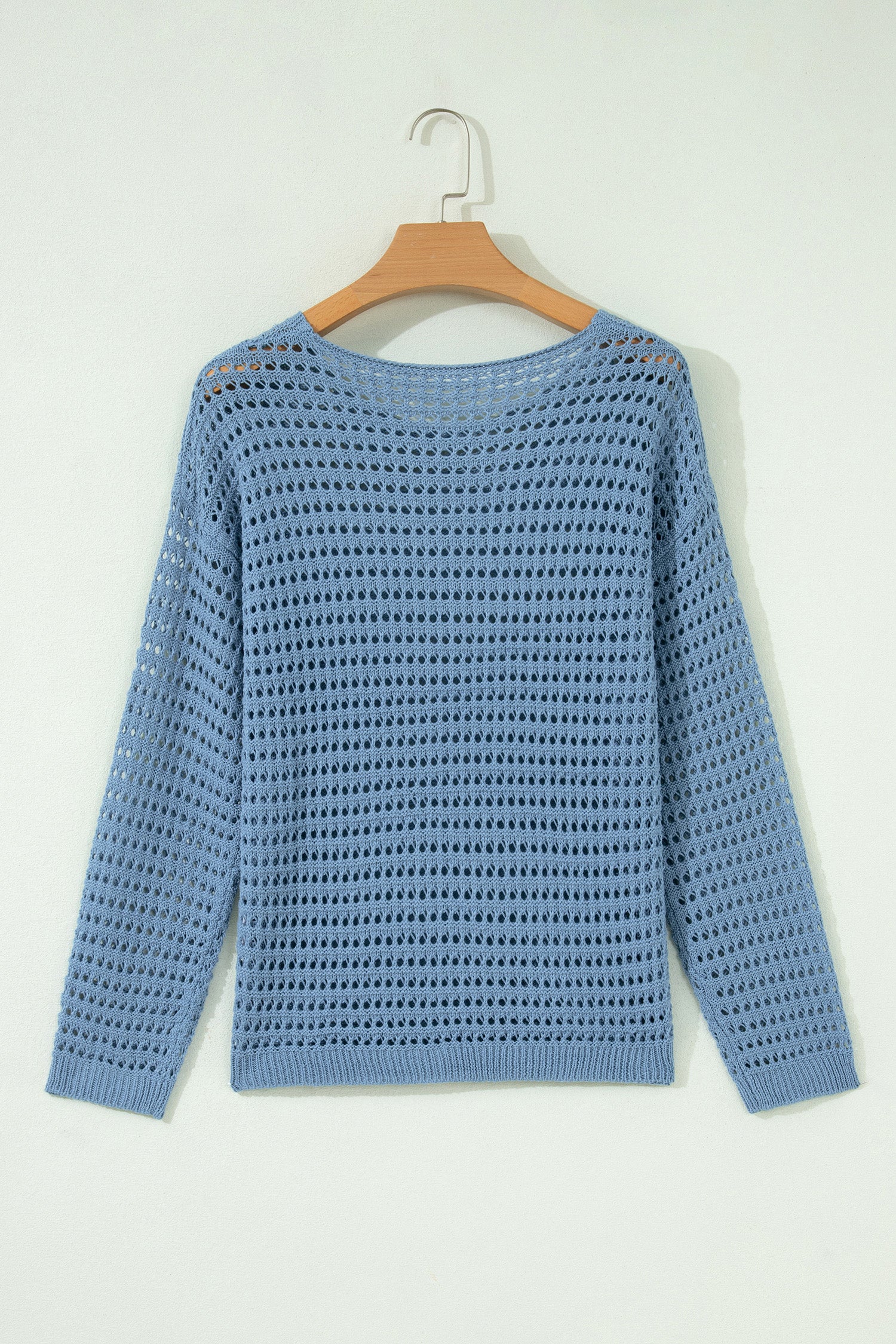 Myosotis Solid Long Sleeve Cut-Out Pullover Sweater