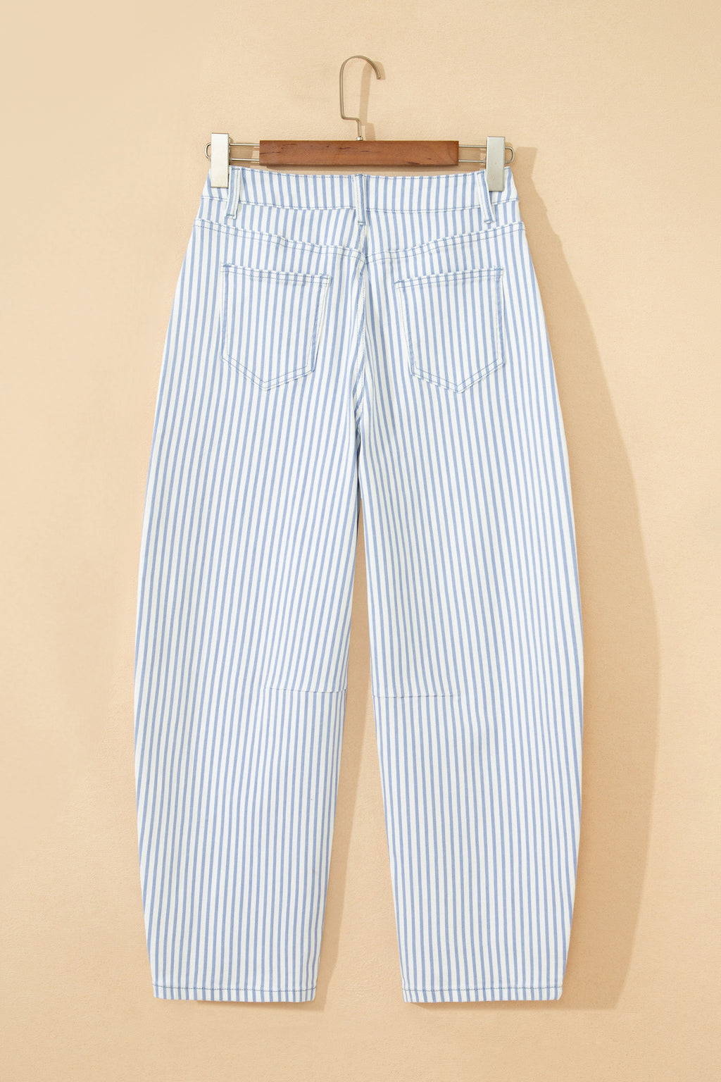 Striped Casual Barrel Jeans