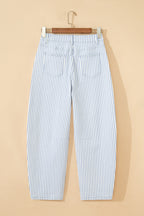 Striped Casual Barrel Jeans