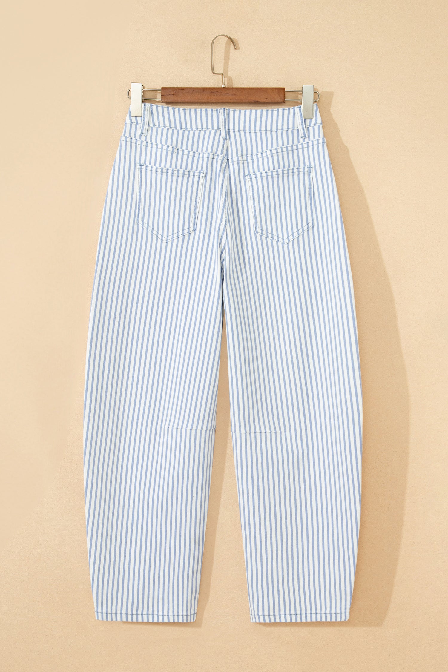 Striped Casual Barrel Jeans