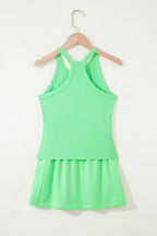 Slim Tank Top Elastic Waist Mini Skort 2pcs Outfit