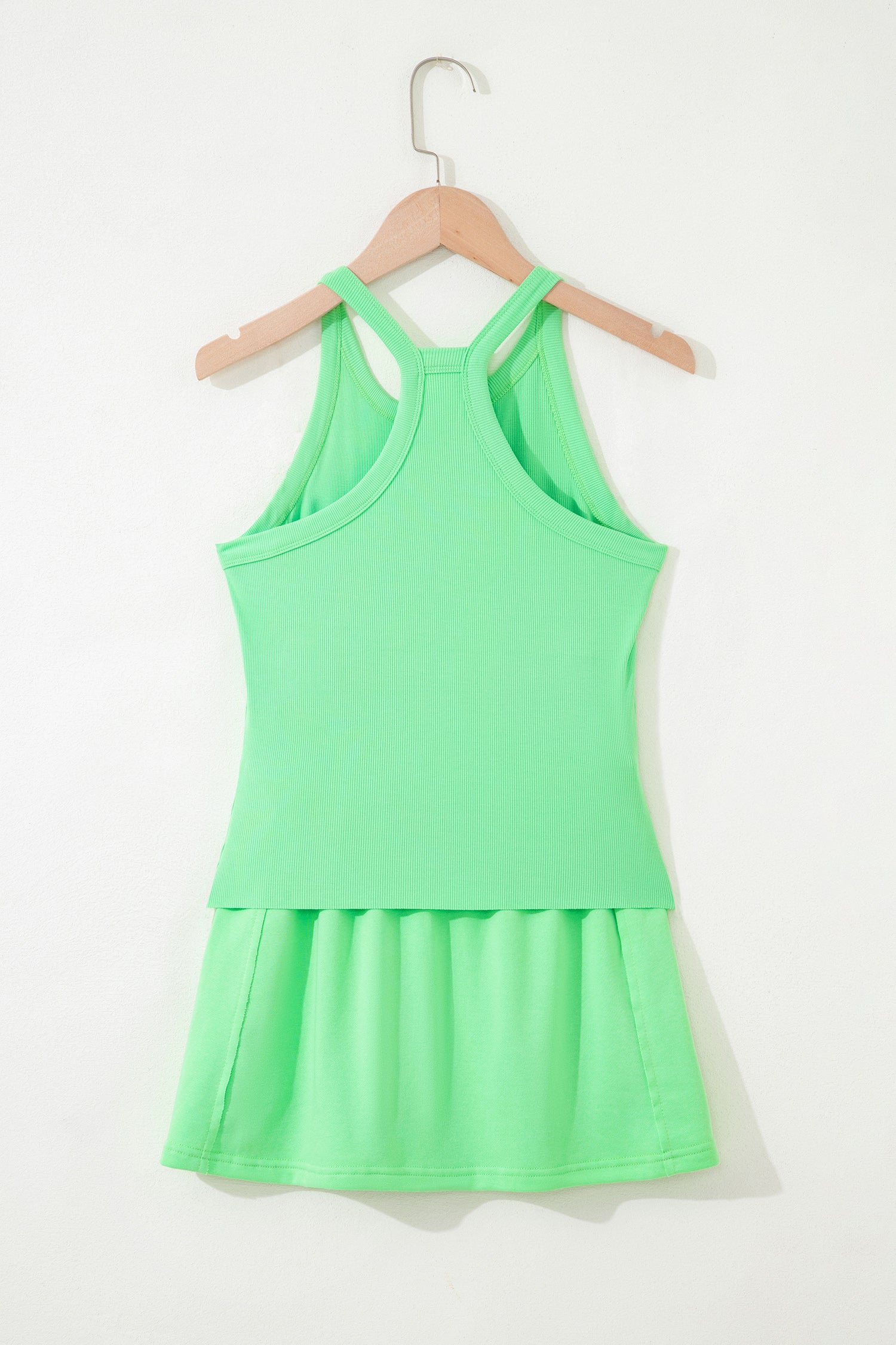 Slim Tank Top Elastic Waist Mini Skort 2pcs Outfit