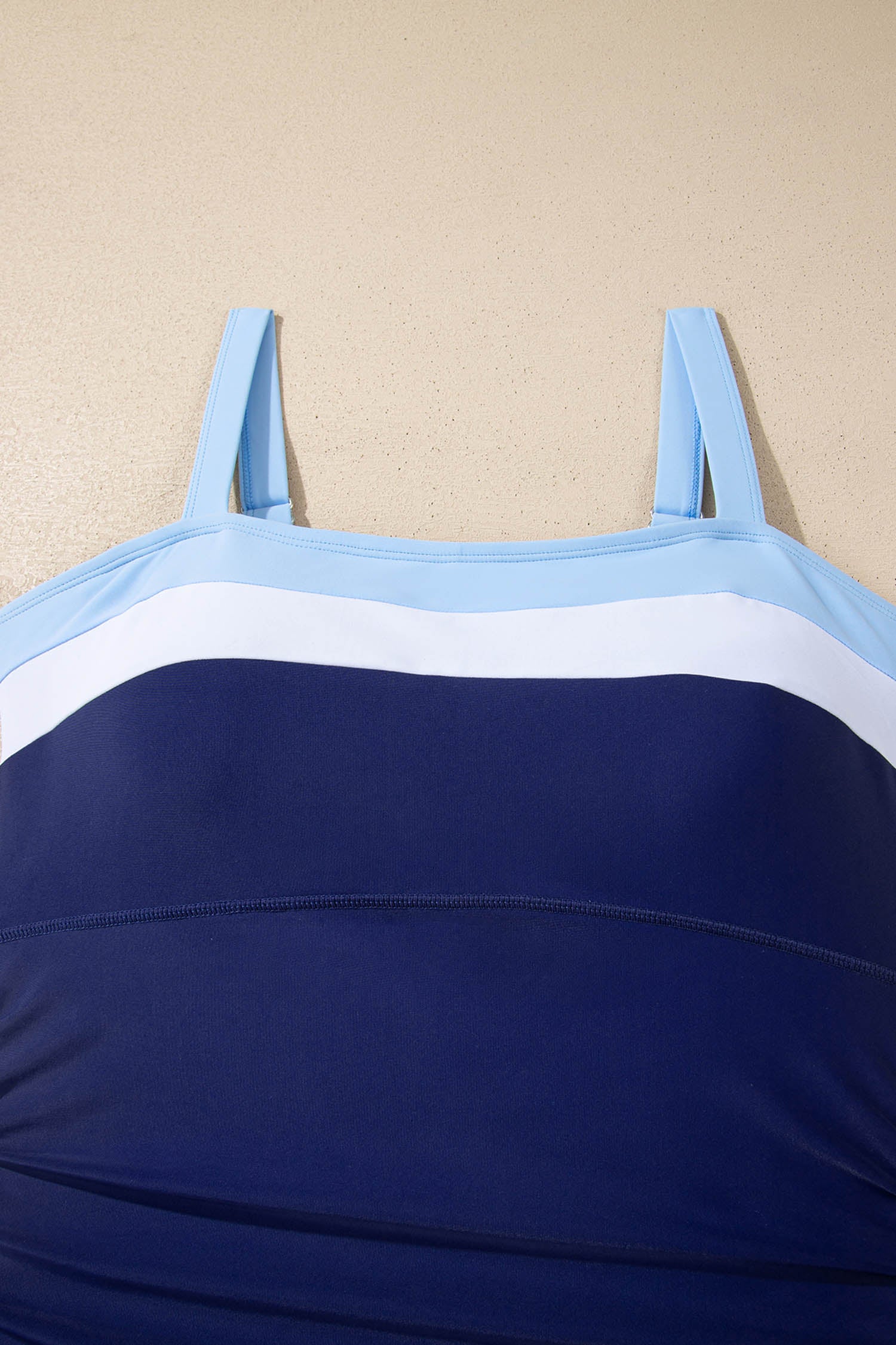 Color Block Detail Adjustable Straps One Piece Swimsuit
