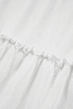 White Tiered Frill Trim A-line Tank Top