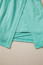 Mineral Wash V Neck Tee Matching Skort Set