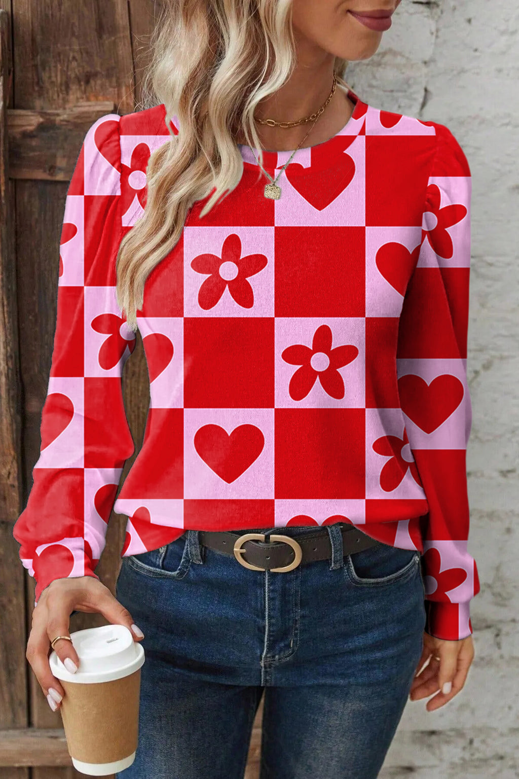 Dotted Heart Festive Valentine Blouse