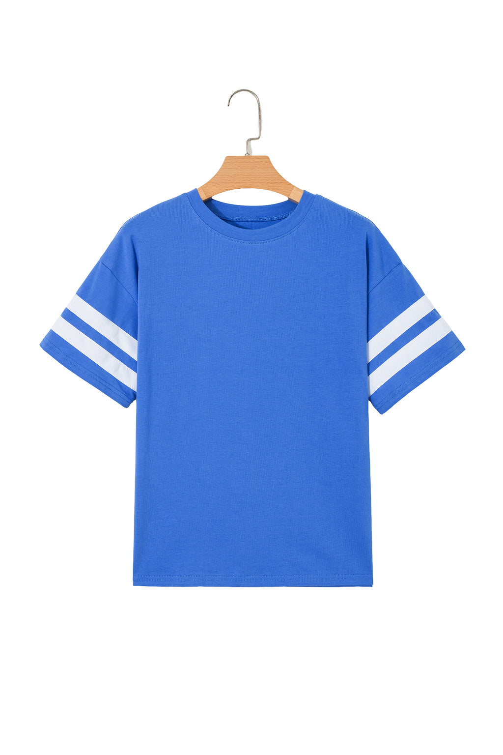 Varsity Striped Short Sleeve Crew Neck T Shirt