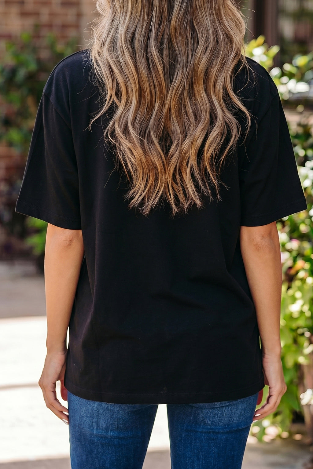 Solid Colour High Neck Oversize Tee
