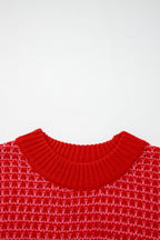 Striped 3/4 Draped Sleeve Slouchy Sweater