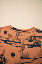 Desert Sand Print Short Sleeve Knit Top