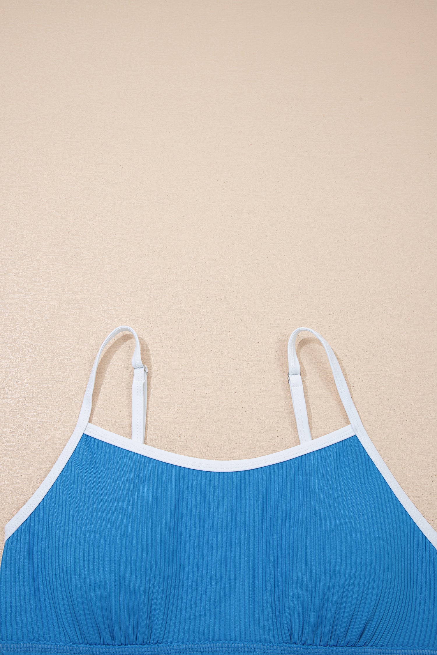 Color Block Edge Ribbed Pocketed Lined Swim Dress