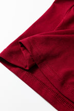 Plus Size Solid Color Asymmetric Neck Short Sleeve Blouse