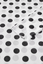White Polka Dot Mesh Long Sleeve Stand Neck Sheath Top