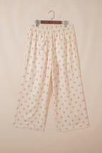 Polka Dot Print Patched Pocket Loose Pants