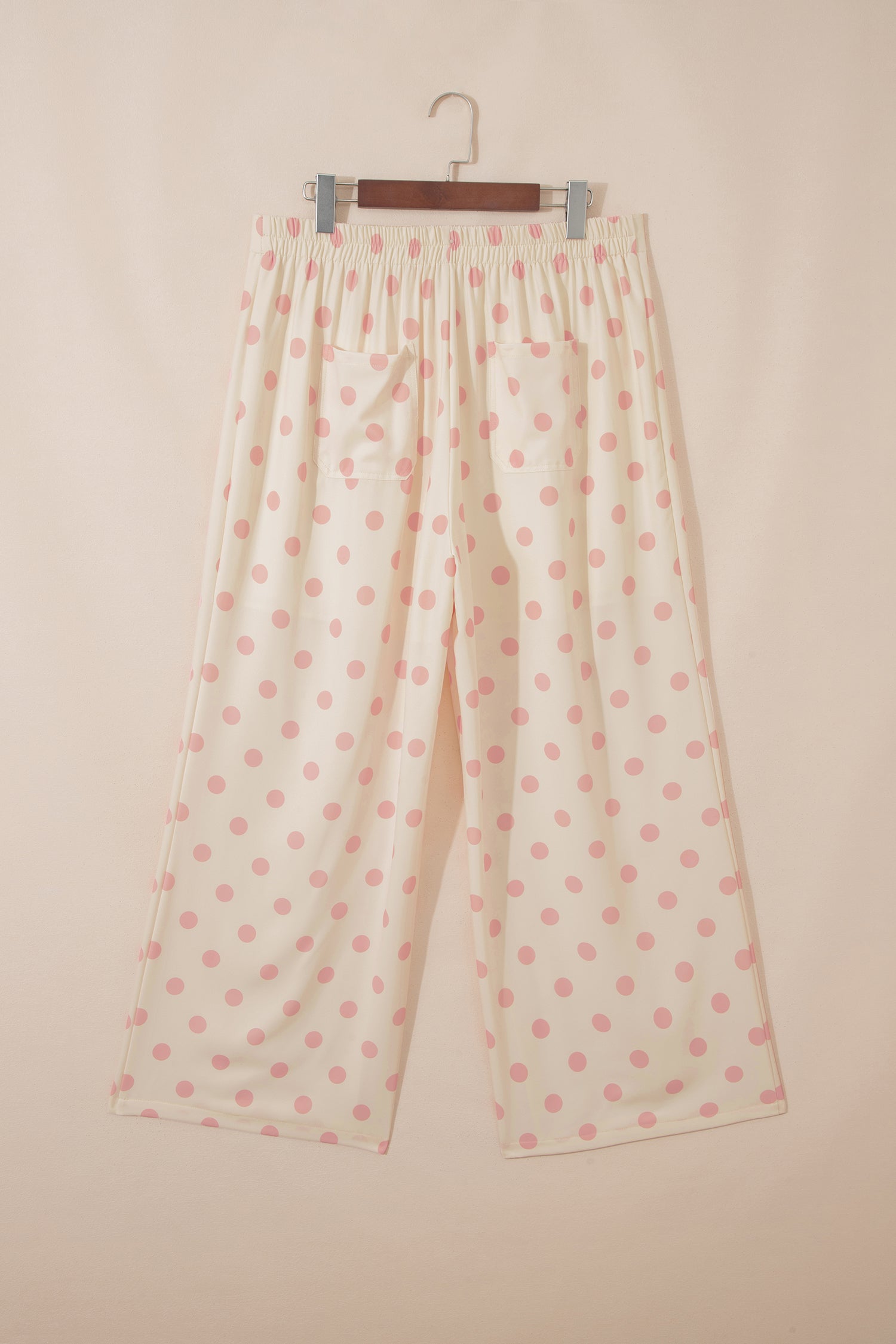 Polka Dot Print Patched Pocket Loose Pants