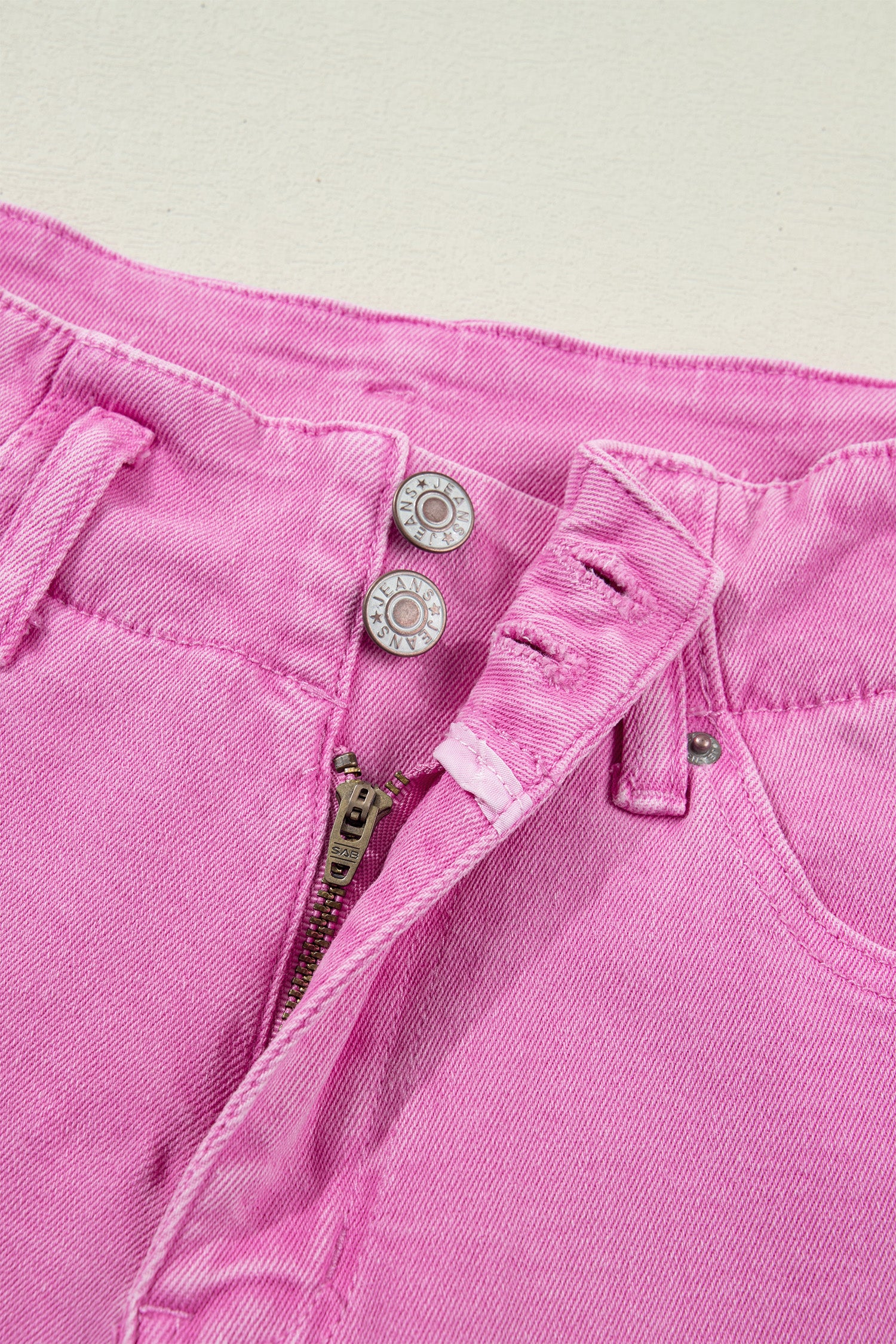 2-Button High Waist Flared Bottom Jeans