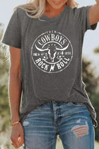 Grey Western Letter Steer Head Graphic Tee