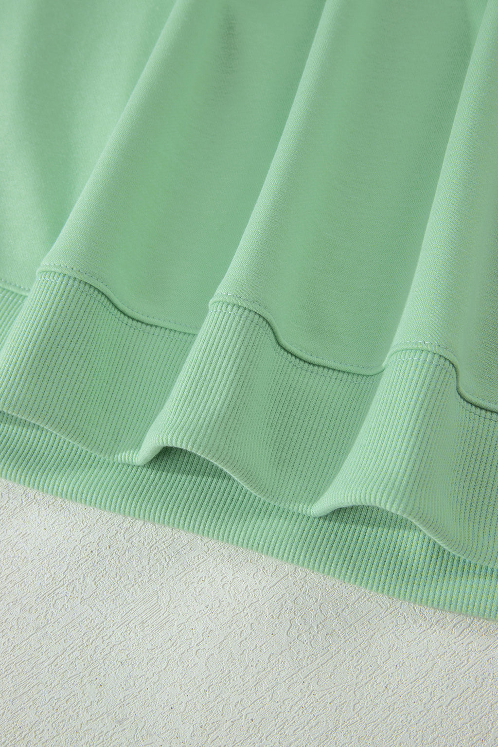Solid Colour Ribbed Trim Short Sleeve Top Drawstring Loose Pants 2pcs Outfit