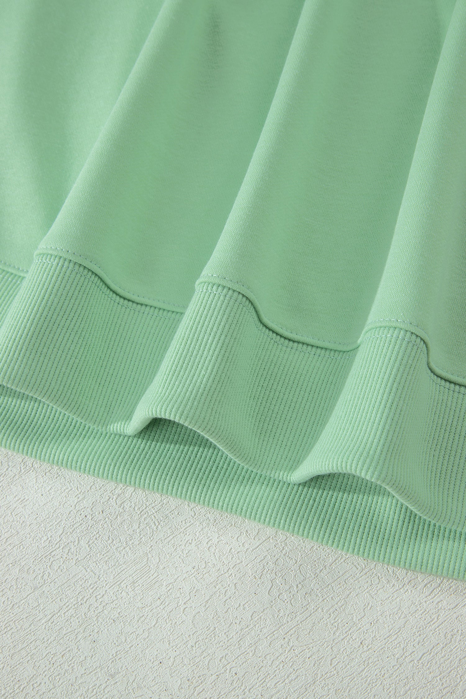 Solid Colour Ribbed Trim Short Sleeve Top Drawstring Loose Pants 2pcs Outfit