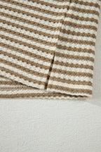 Striped Breathable Textured Knit Short 2pcs Set