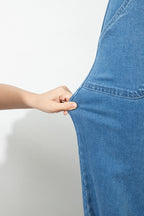 Retro Washed Patch Pocket Loose Jeans