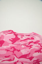 Camouflage Print Crew Neck T Shirt
