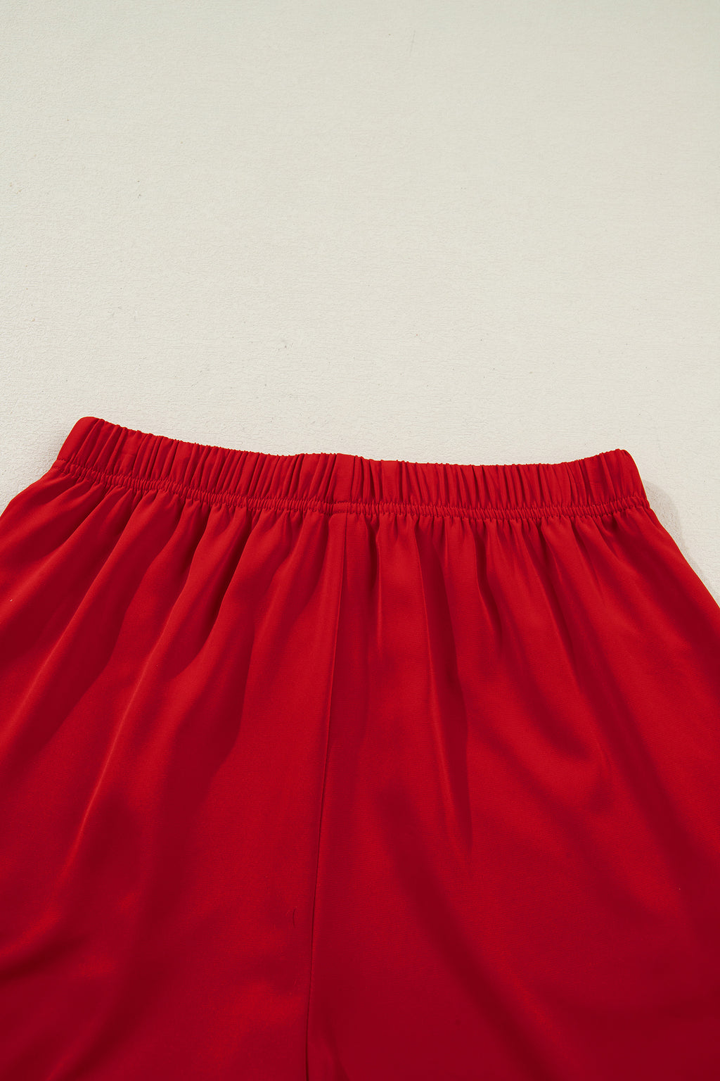 Fiery Red Contrast Trim Ribbon Bow Short Silky 2pcs Pyjama Set