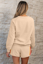 Accent Pullover and Shorts Two Piece Casual Set