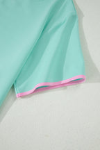 Color Block Edge Drop Shoulder T Shirt and Skort 2Pcs Set