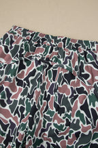 Multicolour Camouflage Print Athletic Lined Shorts