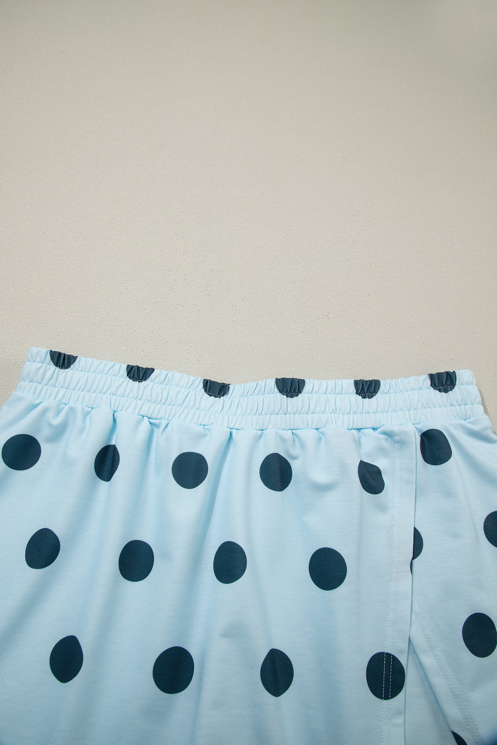 Ribbed Trim Polka Dot Print Tank Split Mini Skort 2pcs Set