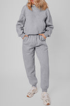 Solid Exposed Seams Hoodie and Joggers Activewear Set