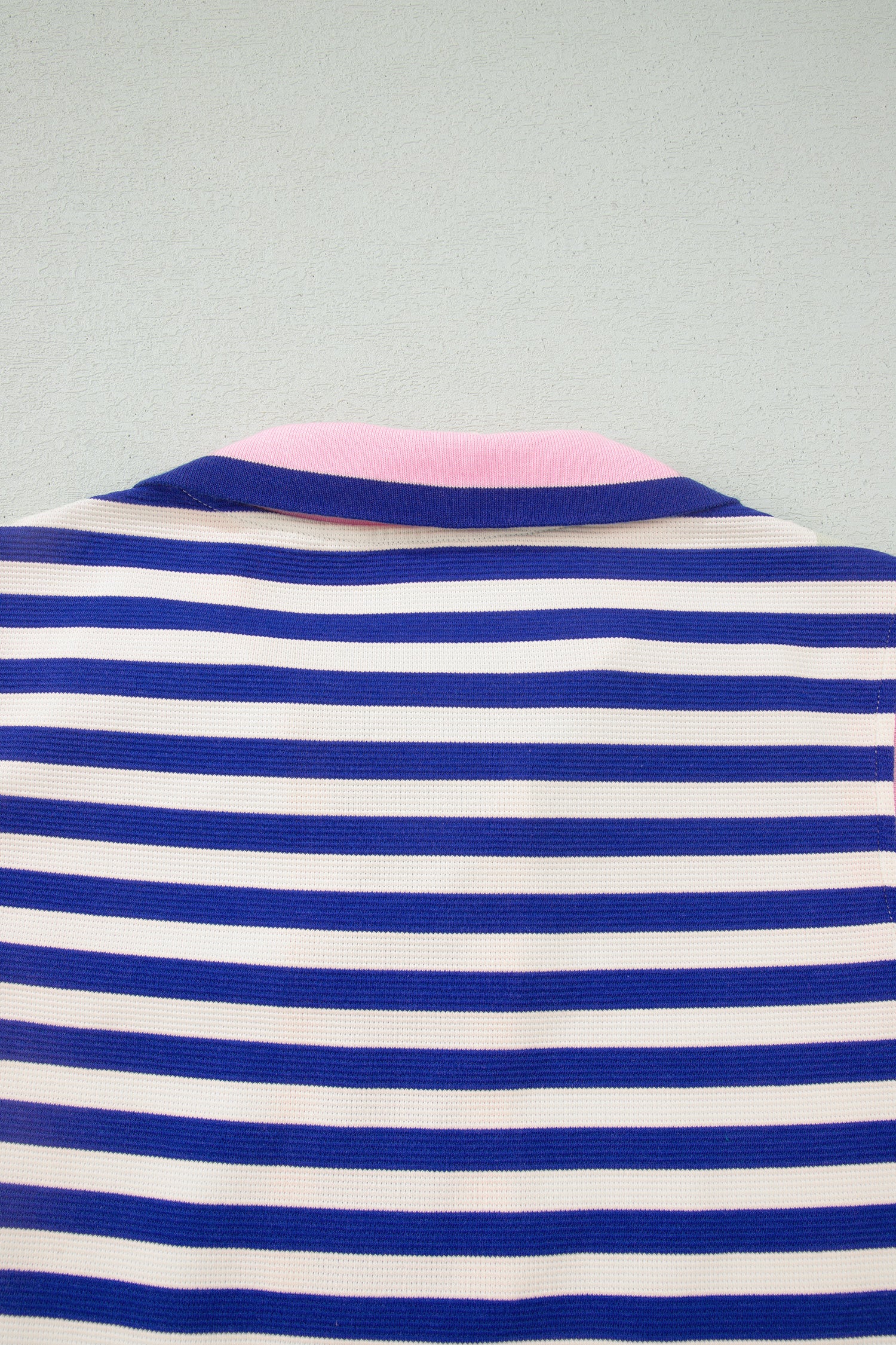 Textured Stripe Print Contrast Trim Zip Collar Sleeveless 2pcs Skort Set