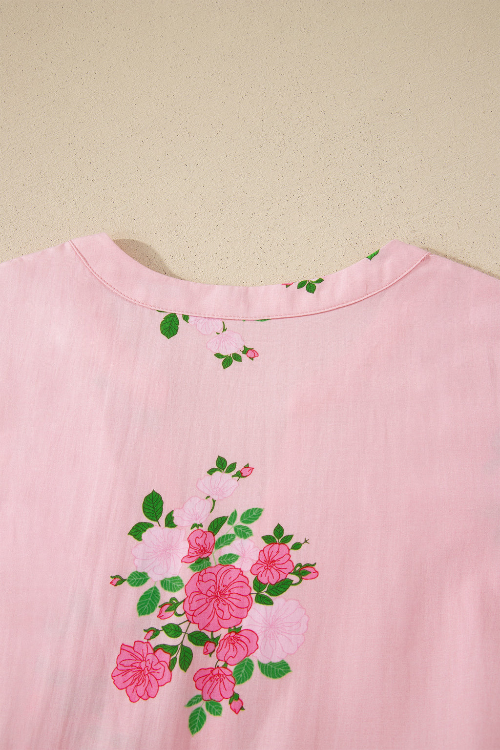 Notched Neck Flutter Short Sleeve Floral Print Maxi Dress