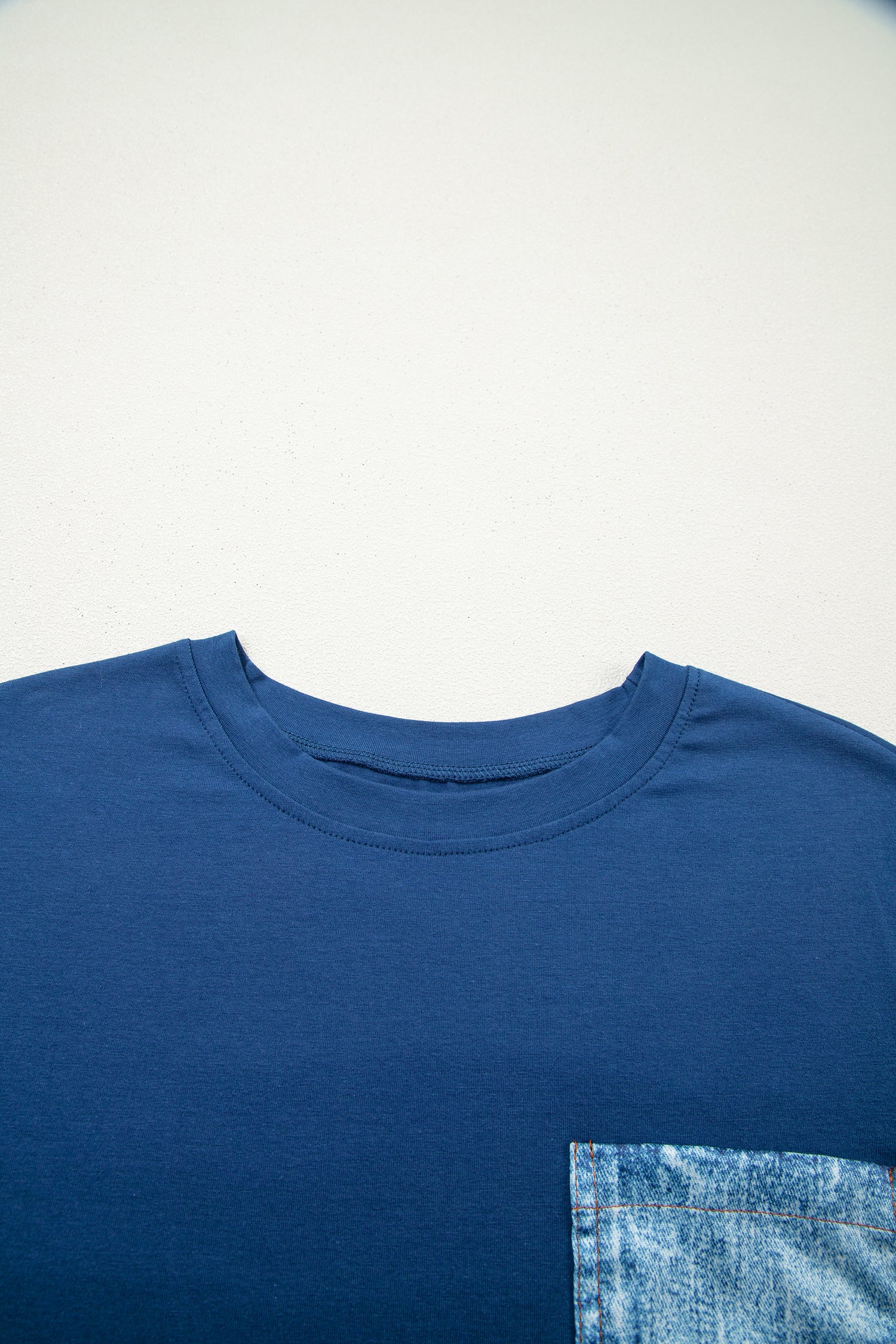Color Block Chest Pocket Patched Casual Short Sleeve Top