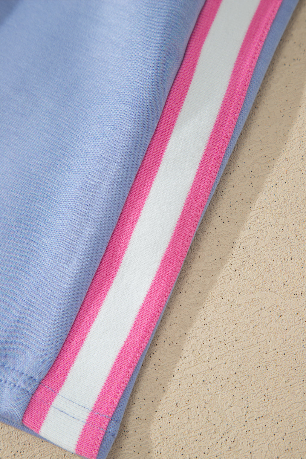 Preppy Striped Trim V Neck Polo Tee Drawstring Skirt Set