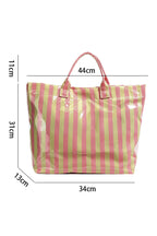 Glossy Striped Vinyl Large Tote Bag