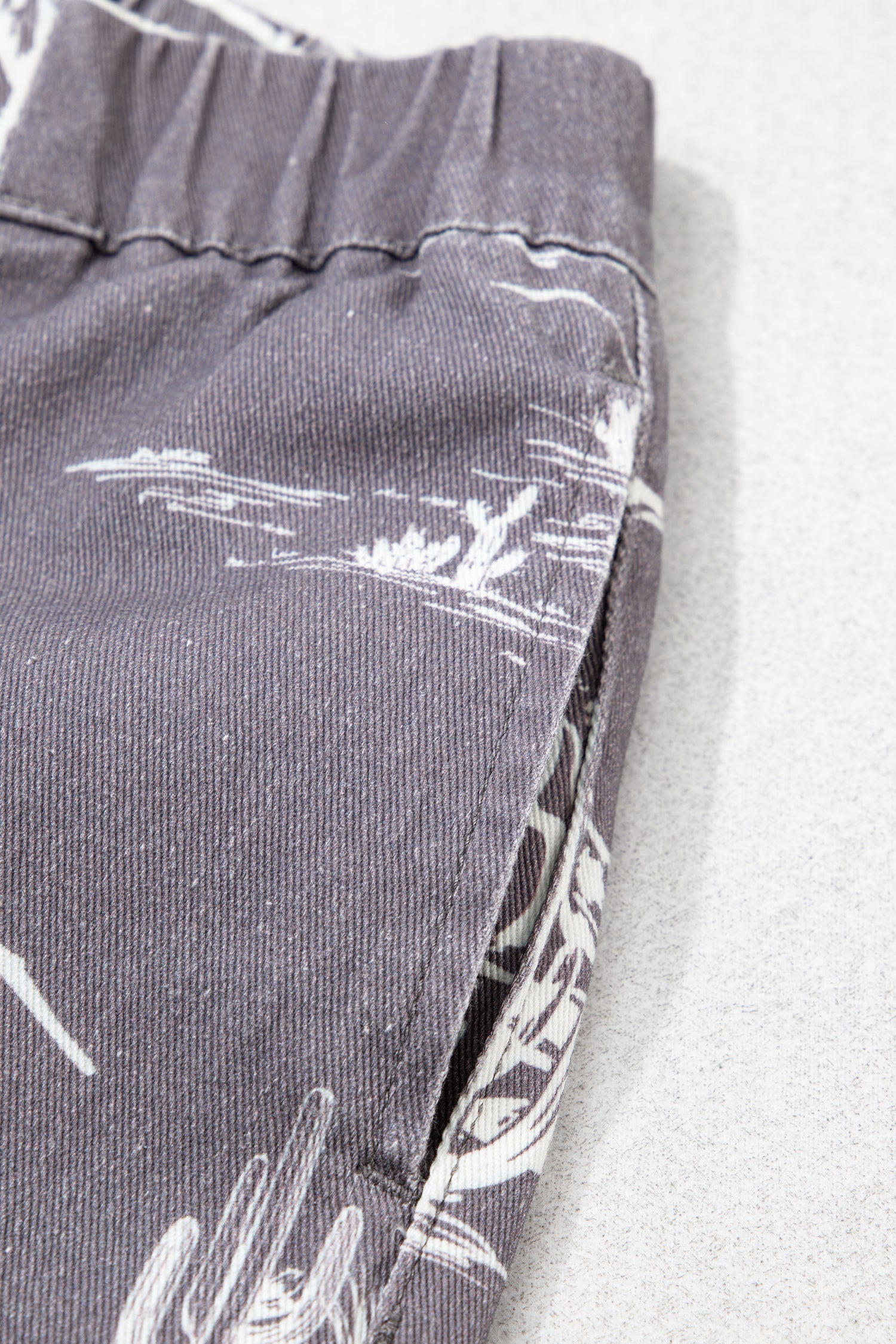 Grey Wild West Riding Vintage Printed Shift Jeans