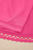 Plus Size Frilled Elastic Waist Lace Trim Boho Ruffled Shorts